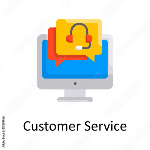 Customer Service vector Flat Icon Design illustration. Project Managements Symbol on White background EPS 10 File