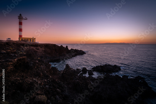 Lighthouse of Punta de Abona at sunrise, Tenerife Island, Spain