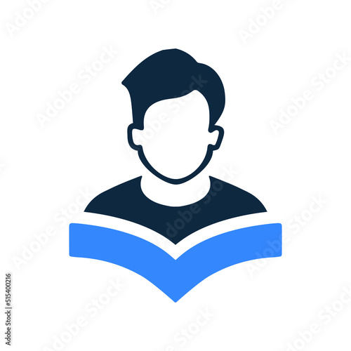 Reading, student, study icon. Editable vector logo. photo