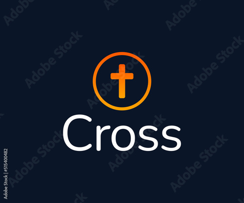 Modern Cross Logo, Christian Cross Logo Template