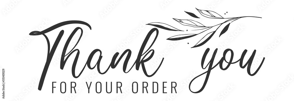 Thank you for your order card design for online buyers illustration