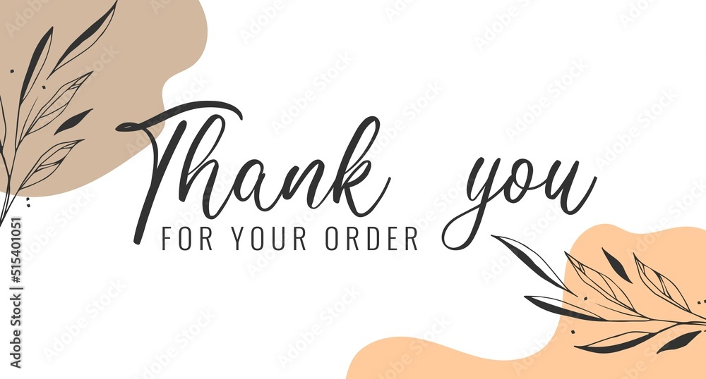 Thank you for your order card design for online buyers illustration ...