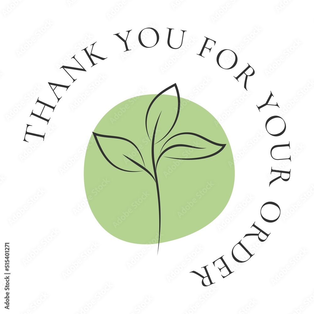 Thank you for your order card design for online buyers illustration