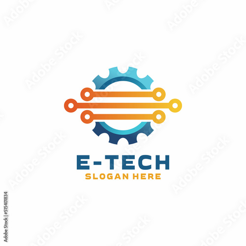 Gradient electronics logo, Technology Logo Template Design Vector