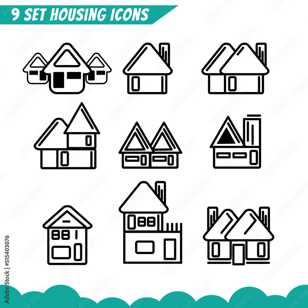nine Housing icons set. good for property icons and logo. nine Housing icons set. good for property icons and logo.
