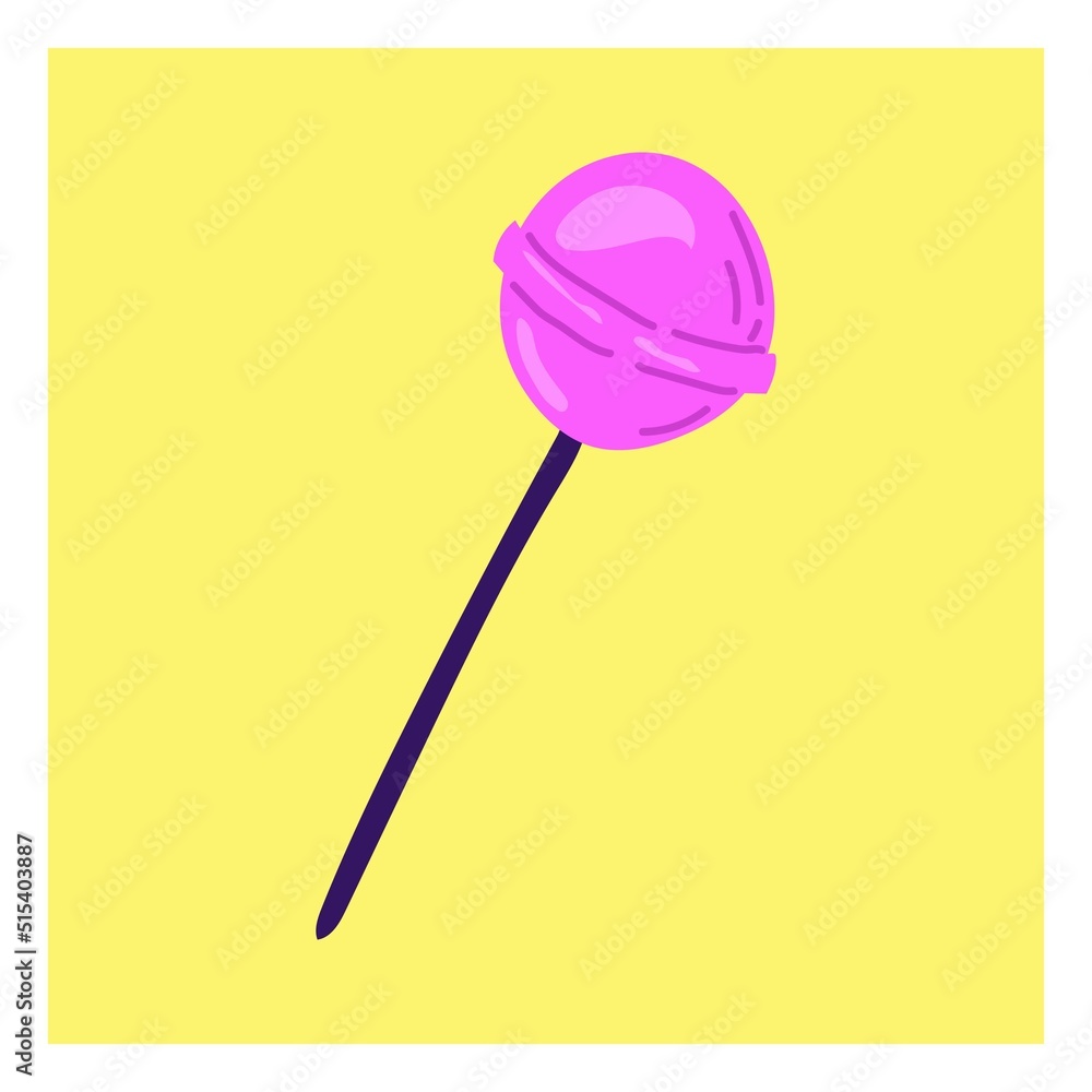 Caramel candy neon colors on a stick in the style of the 90s. Flat vector illustration Caramel candy neon colors on a stick in the style of the 90s. Flat vector illustration