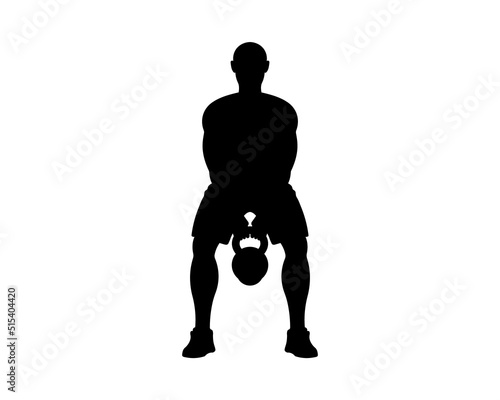 Body builder lifting weights silhouette. Male bodybuilder icon. Body building sign or symbol. Fitness logo Template. Triceps muscle. Man lifting Ball shaped Dumbbell. Vector illustration.