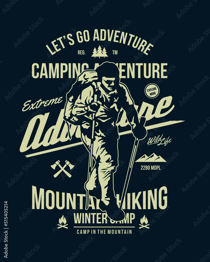 Mountain Climbing Adventure T-shirt Design Mountain Climbing Adventure T-shirt Design