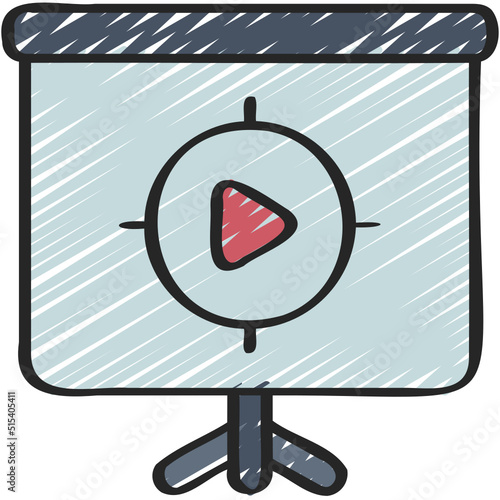 Projector Screen Video Icon