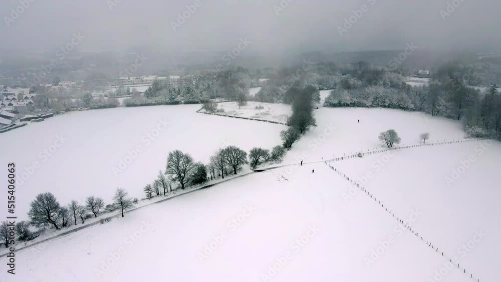 Snowy Winterberg Schwelm Droneshot back