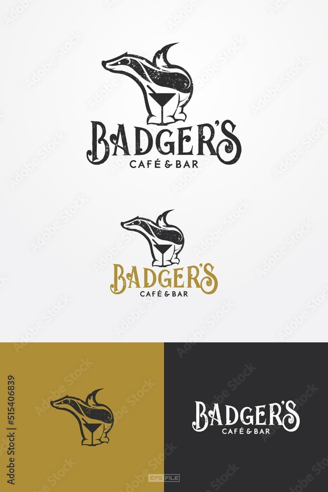Creative logo badger's with abstract icon Creative logo badger's with abstract icon