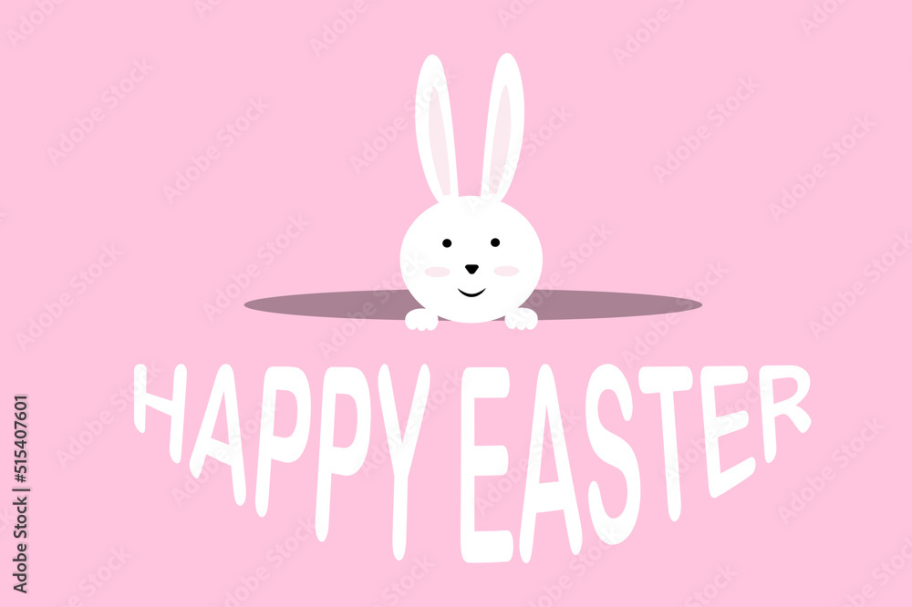 Happy Easter with cute bunny design. Happy Easter with cute bunny design.