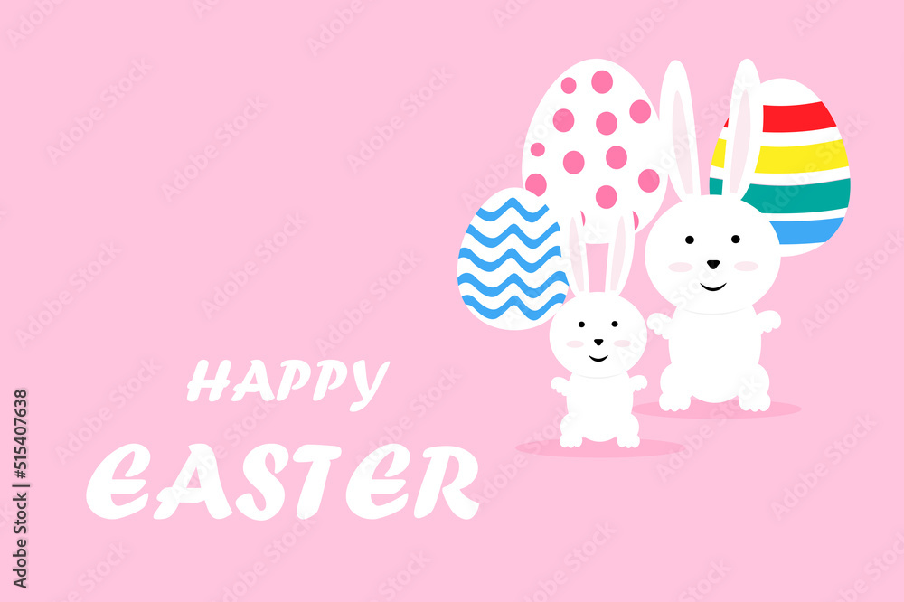 Happy Easter with cute bunny design. Happy Easter with cute bunny design.