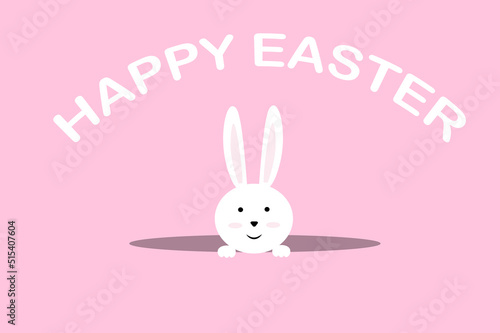 Happy Easter with cute bunny design.