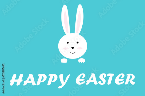 Happy Easter with cute bunny design.