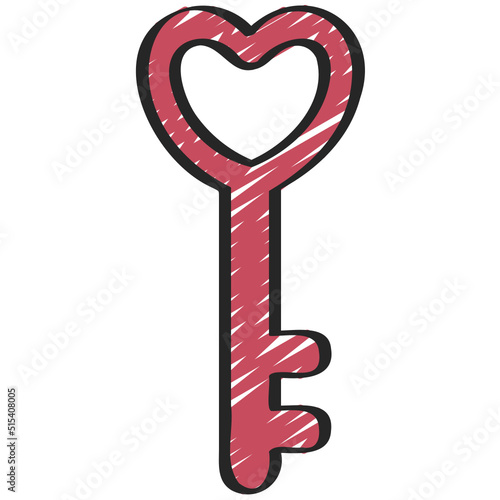 Heart Key Icon