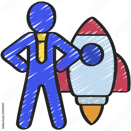 Launch Start Up Person Icon