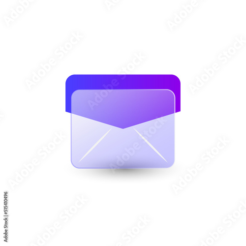 Gradient glass morphism email icon design vector