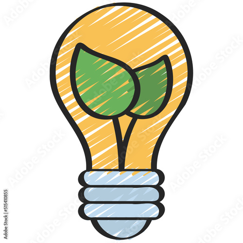 Eco Leaf Bulb Icon