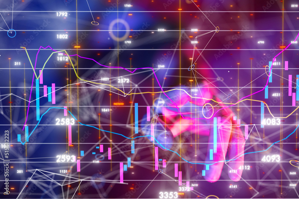 Fototapeta premium stock market graph business digital