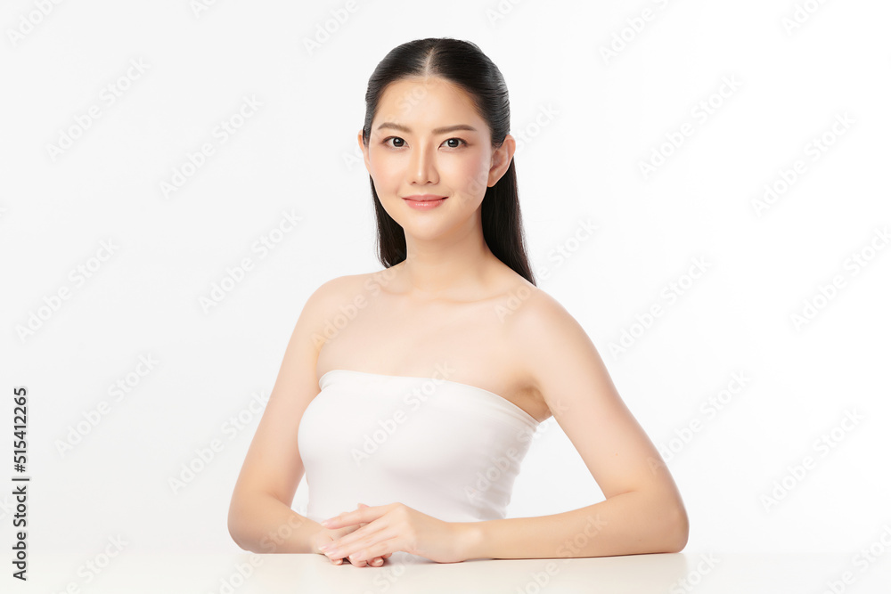Beautiful young asian woman with clean fresh skin on white background, Face care, Facial treatment, Cosmetology, beauty and spa, Asian women portrait. Beautiful young asian woman with clean fresh skin on white background, Face care, Facial treatment, Cosmetology, beauty and spa, Asian women portrait.