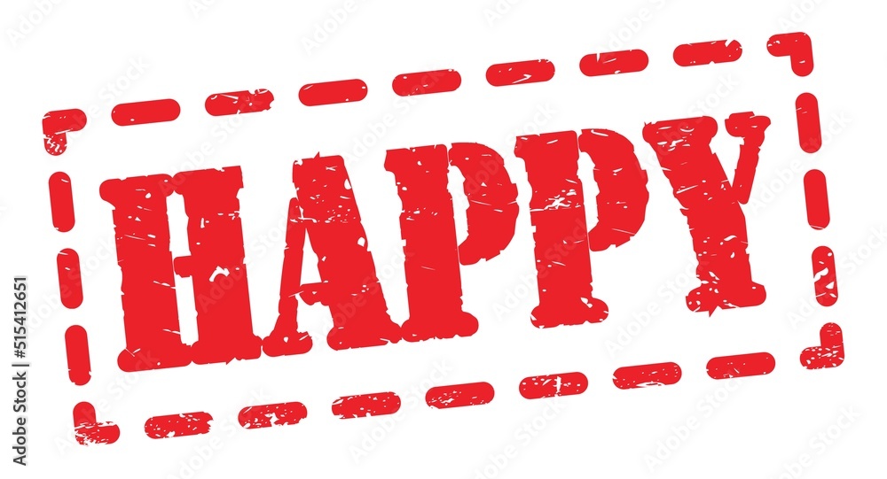 HAPPY text written on red stamp sign. HAPPY text written on red stamp sign.