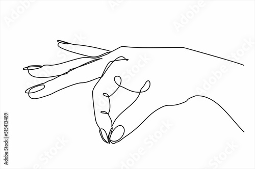 continuous single one line drawing of giving hand