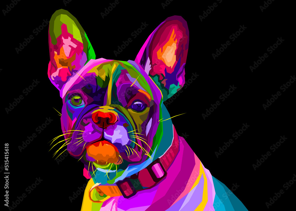 french bulldog on geometric pop art style. vector illustration. Stock  Vector | Adobe Stock