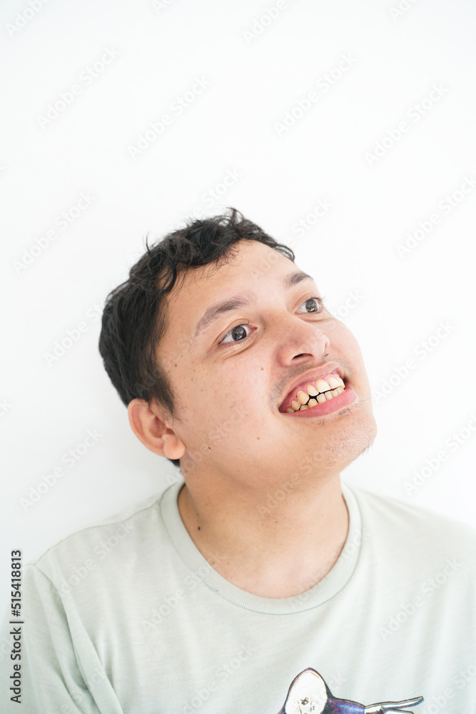 Portrait of smiling asian handicapped man Portrait of smiling asian handicapped man