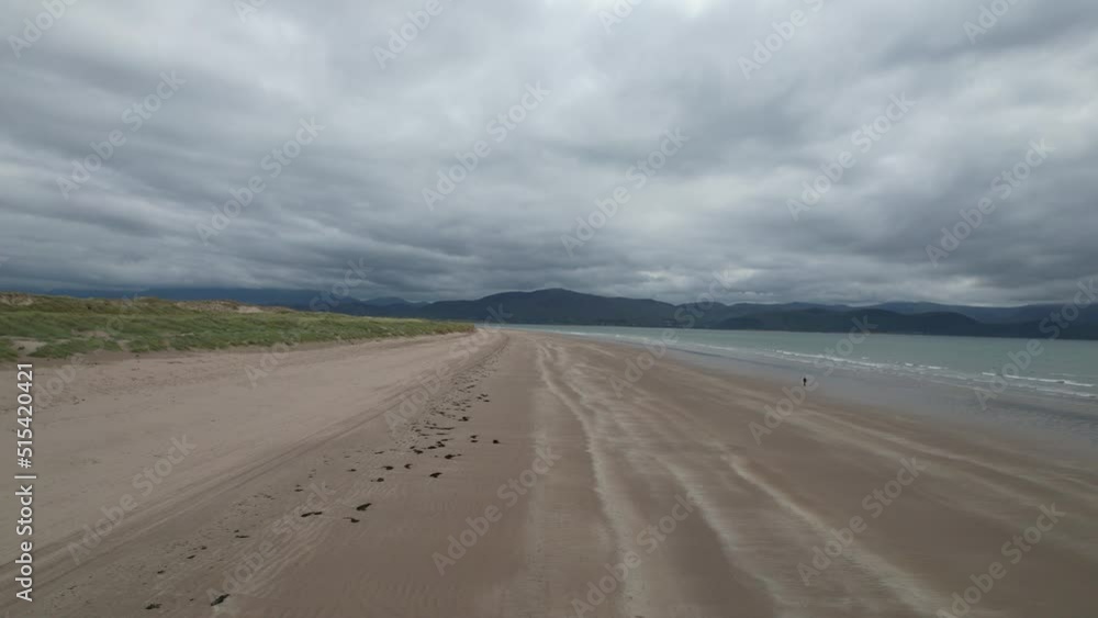 Inch beach Dingle peninsula Ireland drone aerial view Inch beach Dingle peninsula Ireland drone aerial view