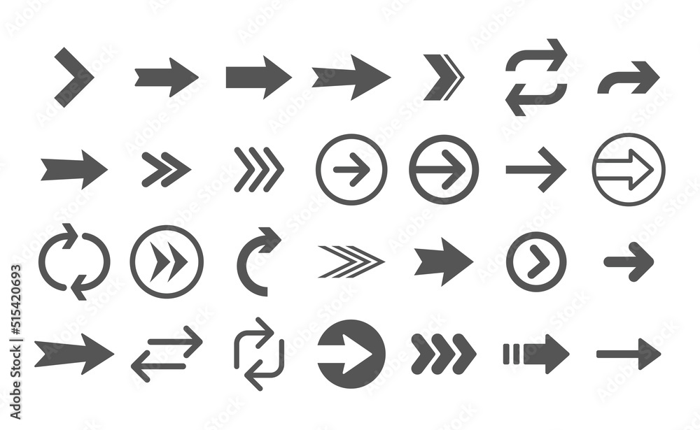 Arrow vector icon collection. Set of arrow elements for design. Arrow vector icon collection. Set of arrow elements for design.