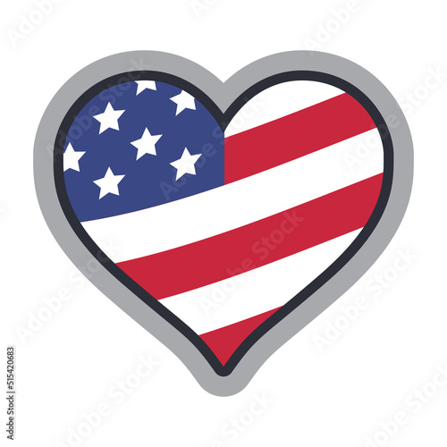 Free Download United states heart shape icon. American love patriotic symbol. USA. - GFXLoad