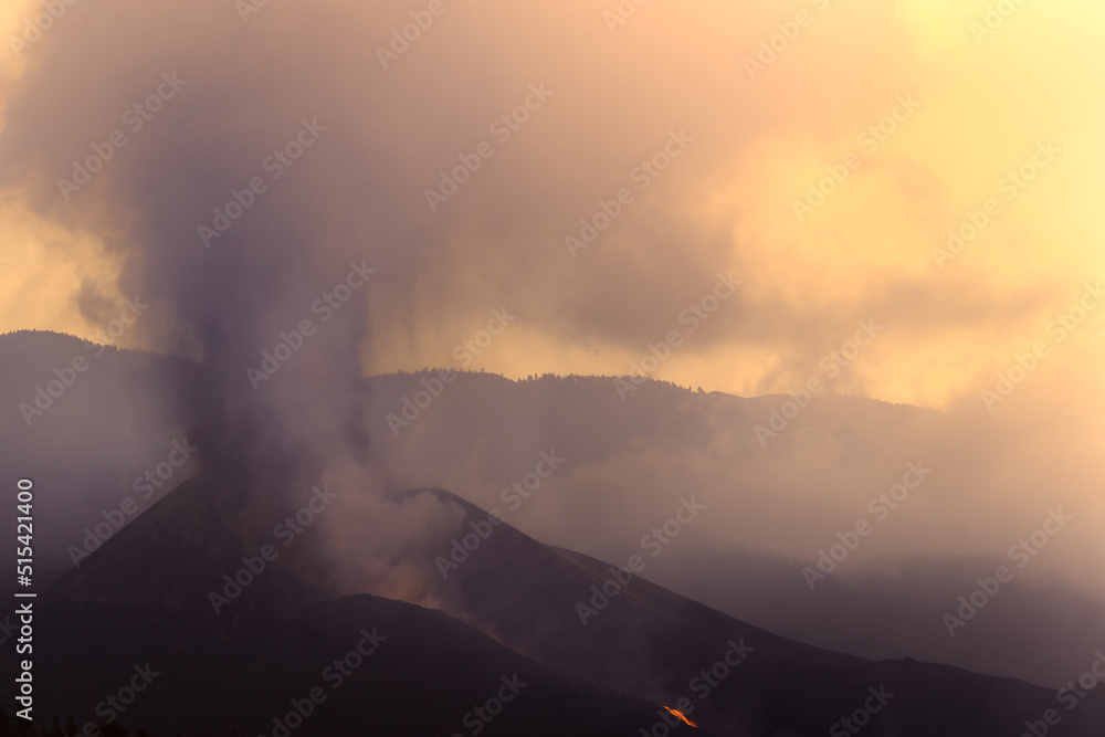 volcanic eruption in Cumbre vieja on September 19, 2021. El Paso. La Palma. Canary Islands. Spain	