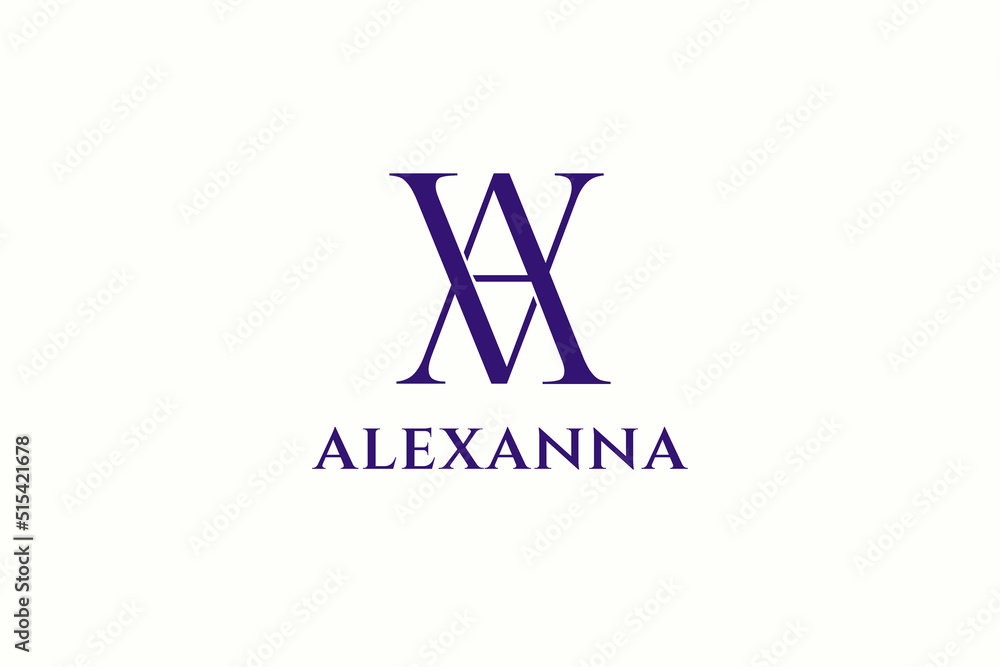 Fototapeta premium Letter A AV VA logo design concept. Elegant vector logo template