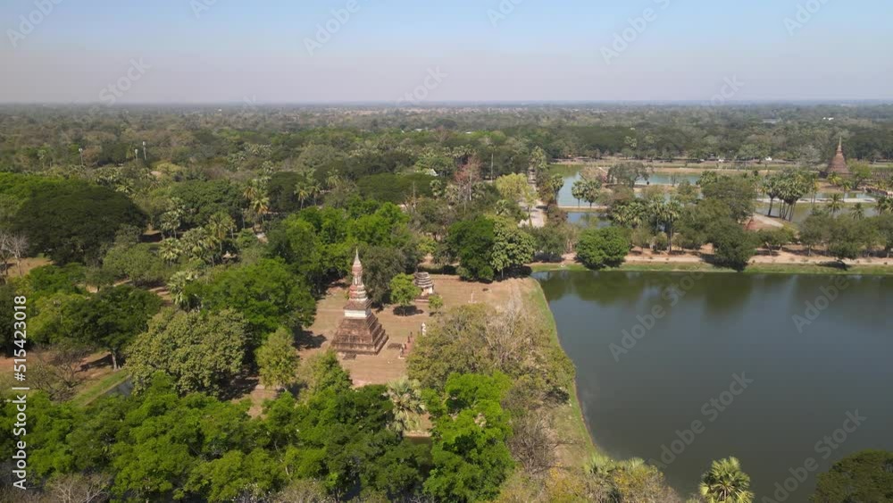 The aerial views of Sukhothai in Thailand The aerial views of Sukhothai in Thailand