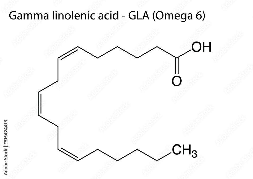 Digital vector illustration of the chemical structure of Gamma