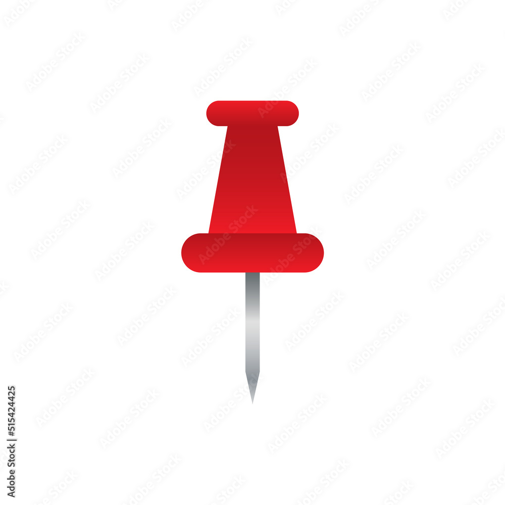 Red pushpin icon, Vector. Red pushpin icon, Vector.