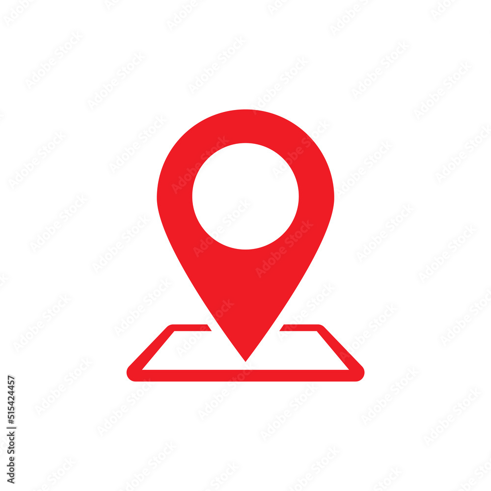 Red location point pin icon, Vector. Red location point pin icon, Vector.
