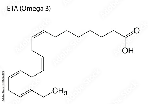 Digital vector illustration of the chemical structure of ETA