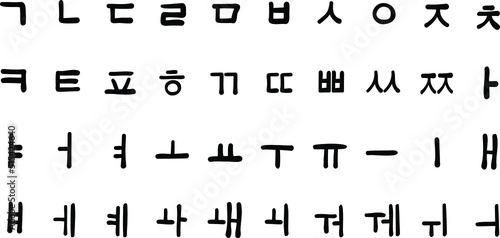 Vector of the Korean alphabet