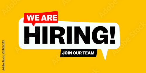 text 'we're hiring' on Quick Tips badge. Business concept for new ideas creativity and innovative solution. File has clipping path. Eps 10