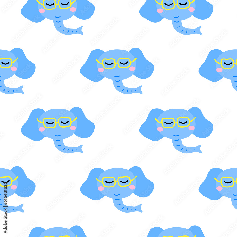 Seamless pattern with elephant faces. Seamless pattern with elephant faces.