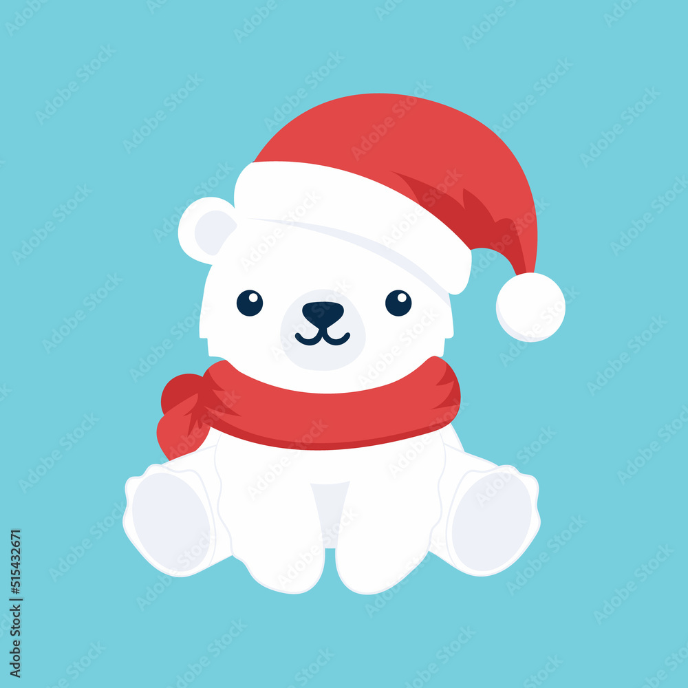 Cute Christmas Santa Ice-doll vector icon illustration Cute Christmas Santa Ice-doll vector icon illustration
