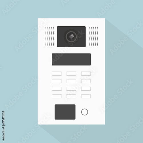 house intercom with camera- vector illustration