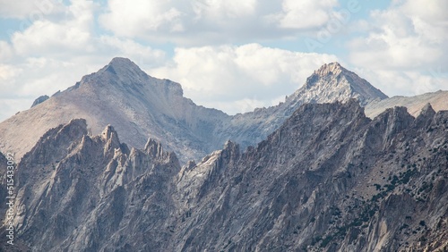 Beautiful view of rocky mountains on the John Muir Trail, California, USA photo