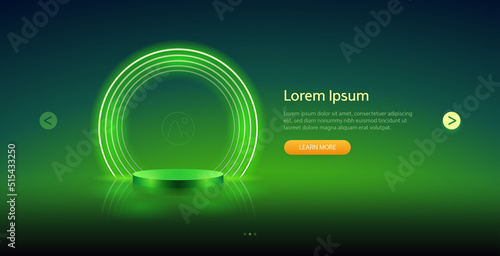 Template with Neon on Green Background