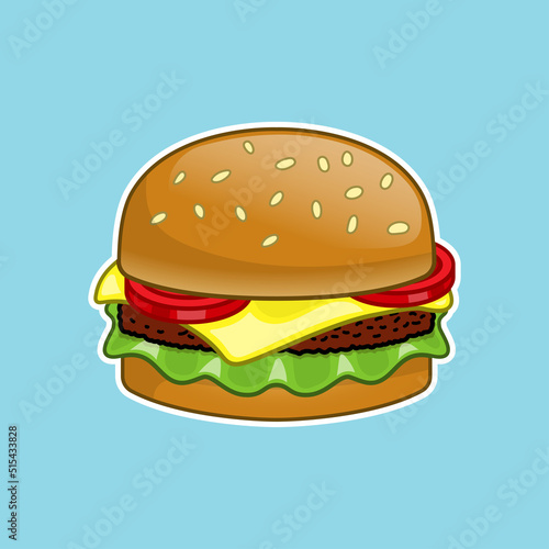 cheese burger cartoon icon illustration