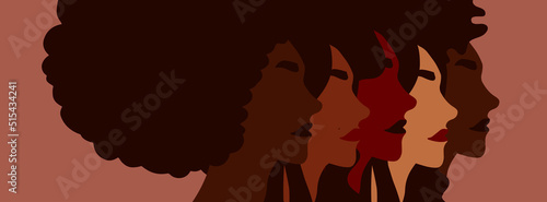 Diverse group of women illustration. Diversity and equality concept.