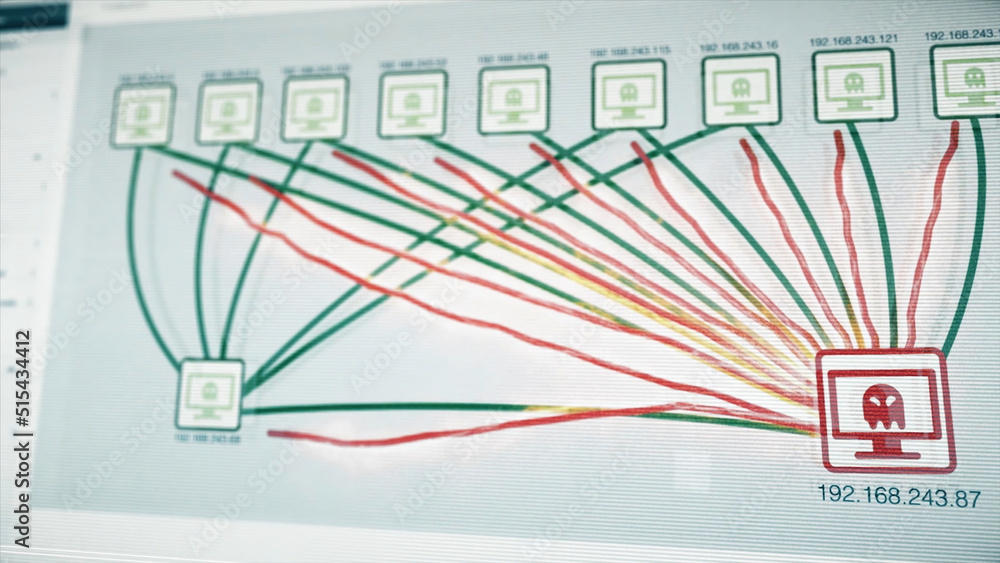 Abstract virus infection is spreading out in a network. Digital