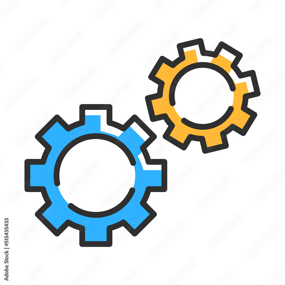 Gear line icon. Business work concept. Vector illustration icon.